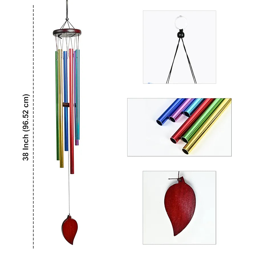 Wind Chimes for Bedroom and Hall Multicolor 6-Pipe Wind Chime -016